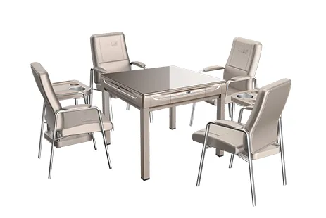 silver colored mahjong table